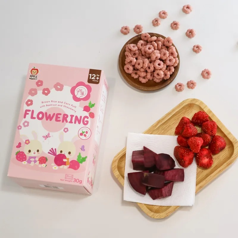 【Apple Monkey】愛啵寶寶 茉莉糙米 花花餅 草莓甜菜(30g)