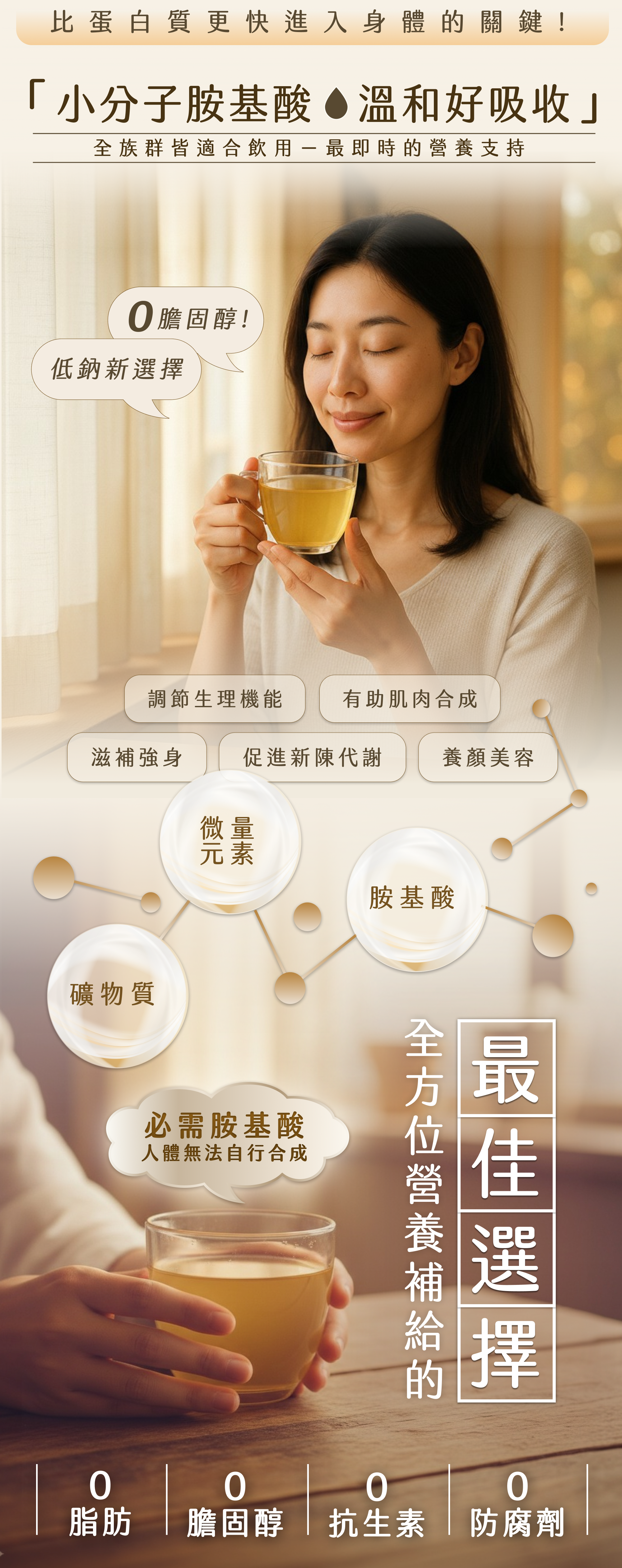 小分子胺基酸與烏骨雞滴雞精營養成分