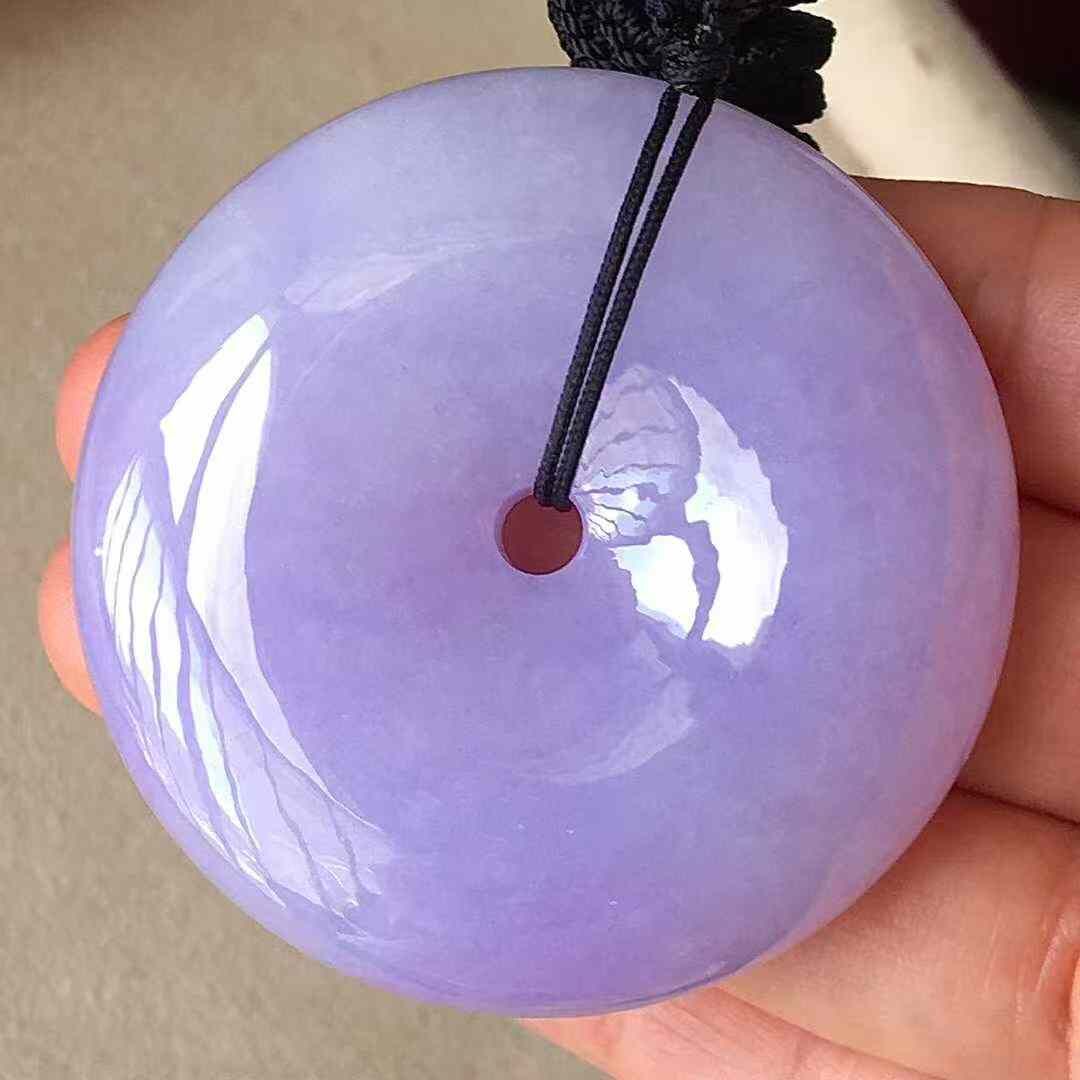 975535 翡翠冰種紫羅蘭平安扣吊墜 (51mm直徑)