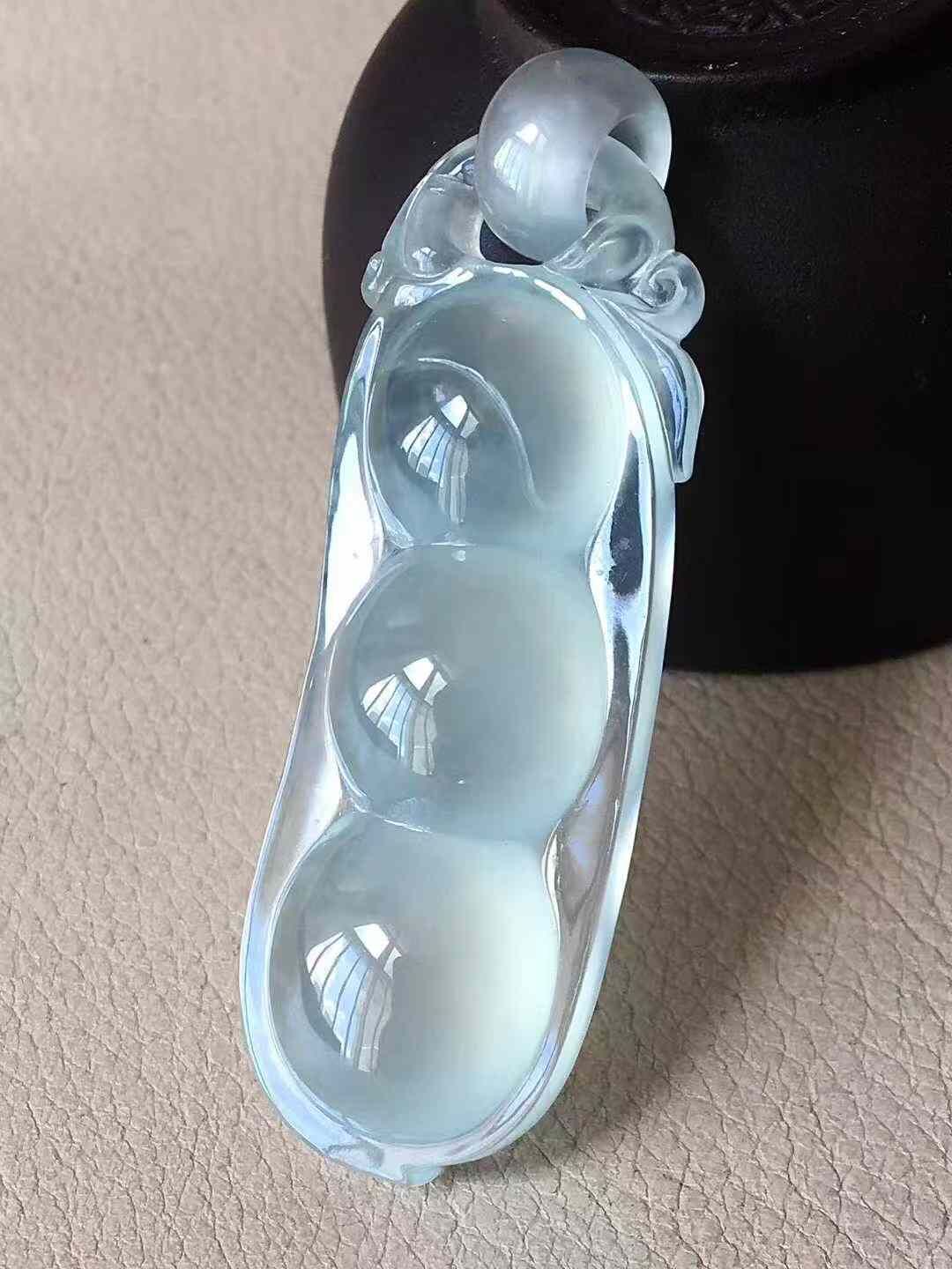 翡翠高冰福豆吊墜,天然翡翠A玉, 緬甸玉, Jade, Jadeite