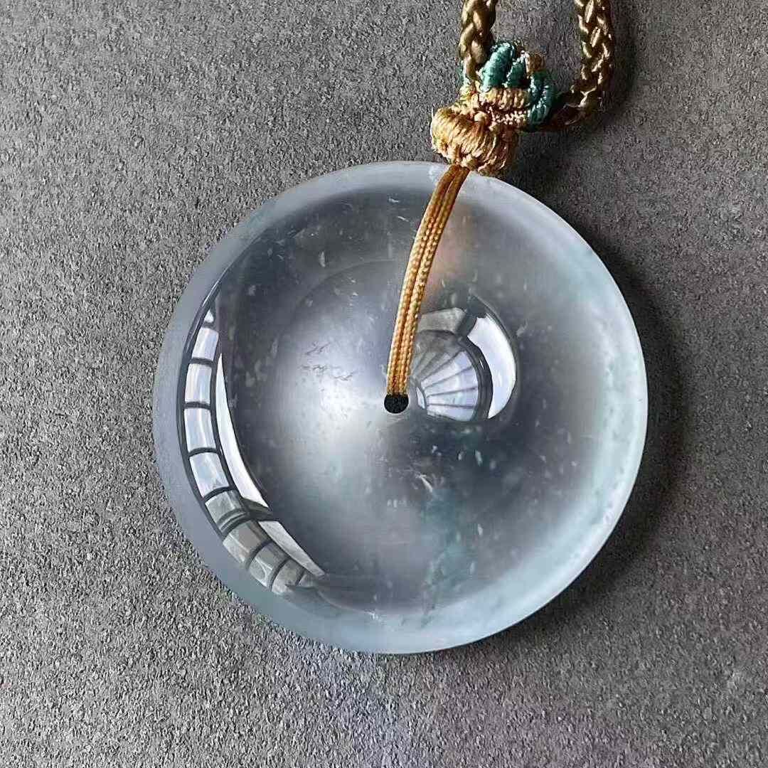 975537 翡翠玻璃種飄花平安扣吊墜 (26.3mm直徑)