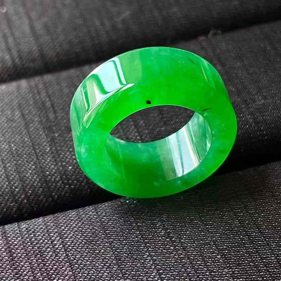 975538 翡翠冰陽綠指環 (港圈 10號)