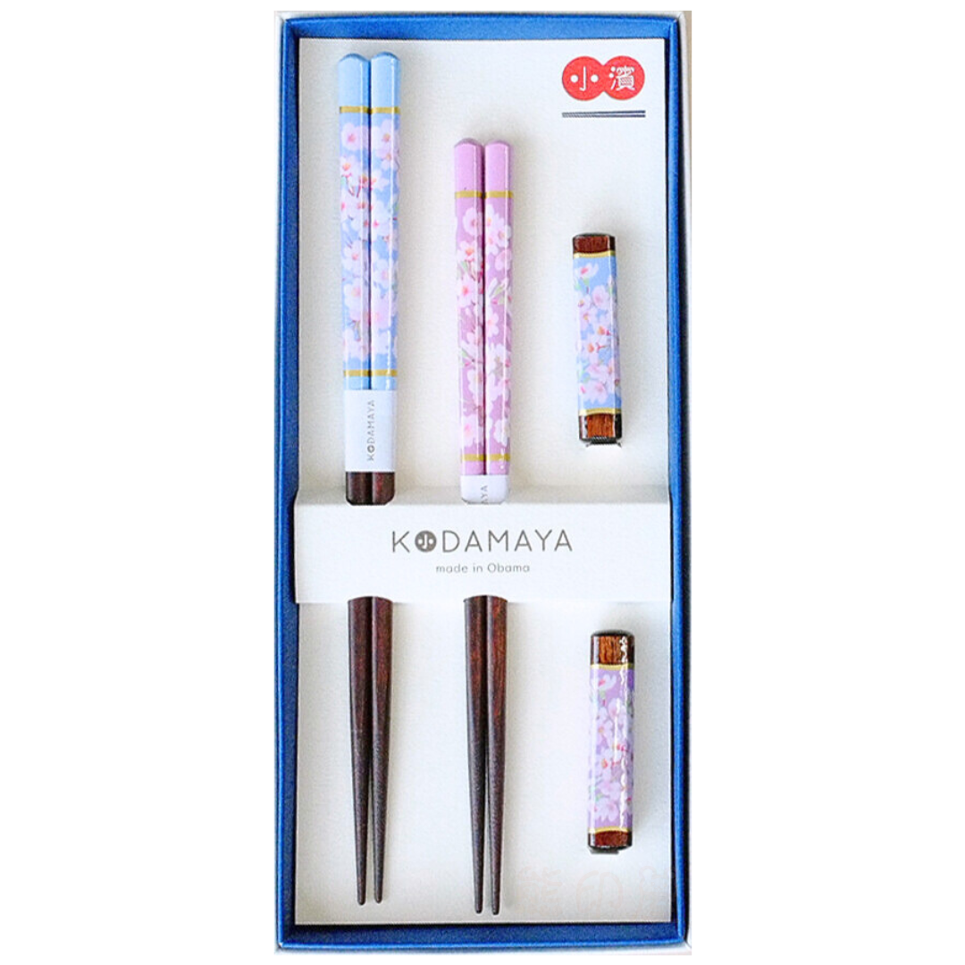 日本櫻花圖案對筷(附筷子架)情侶夫婦對筷 日本製