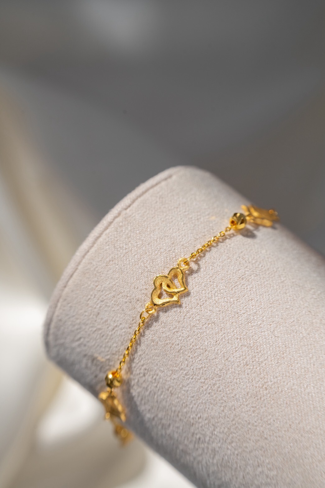 雙心相依 · 純金手鍊