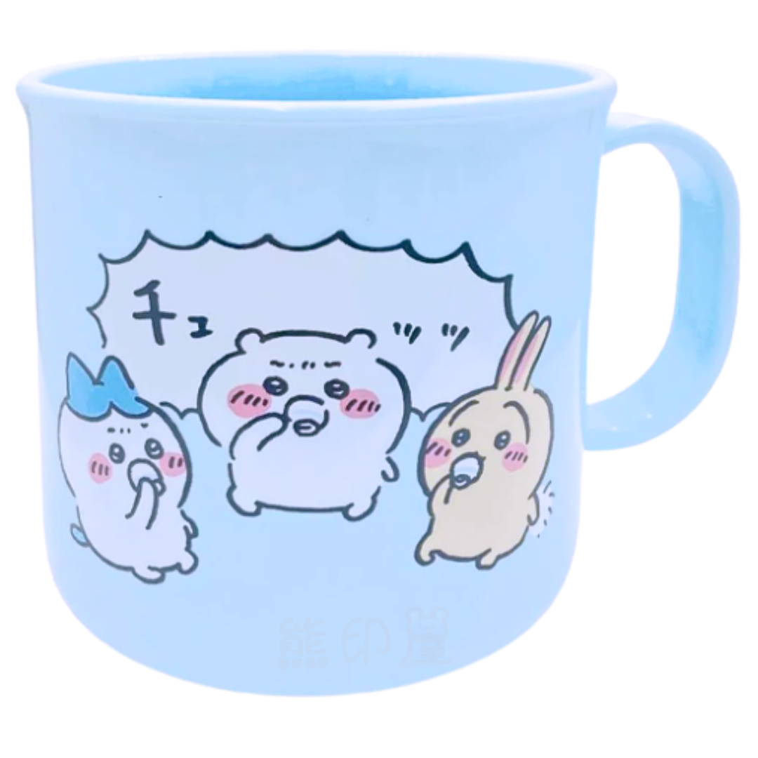 Chiikawa水杯膠杯(可放微波爐)漱口杯刷牙杯200ml (藍)