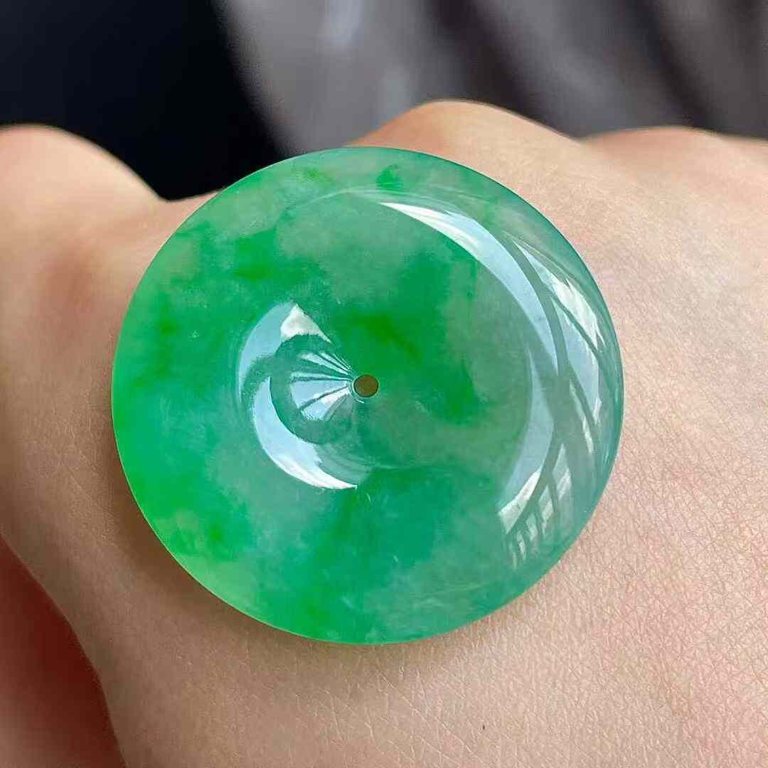 975541 翡翠冰陽綠平安扣吊墜 (27.2mm直徑)