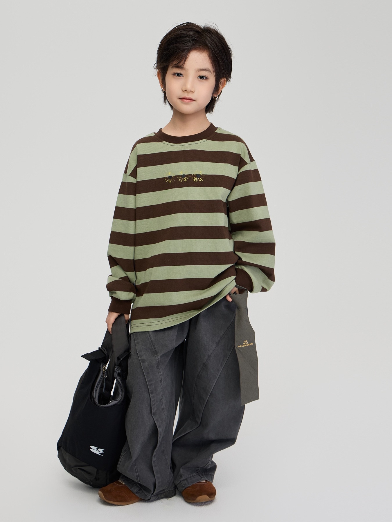 塗鴉小雛菊條紋上衣