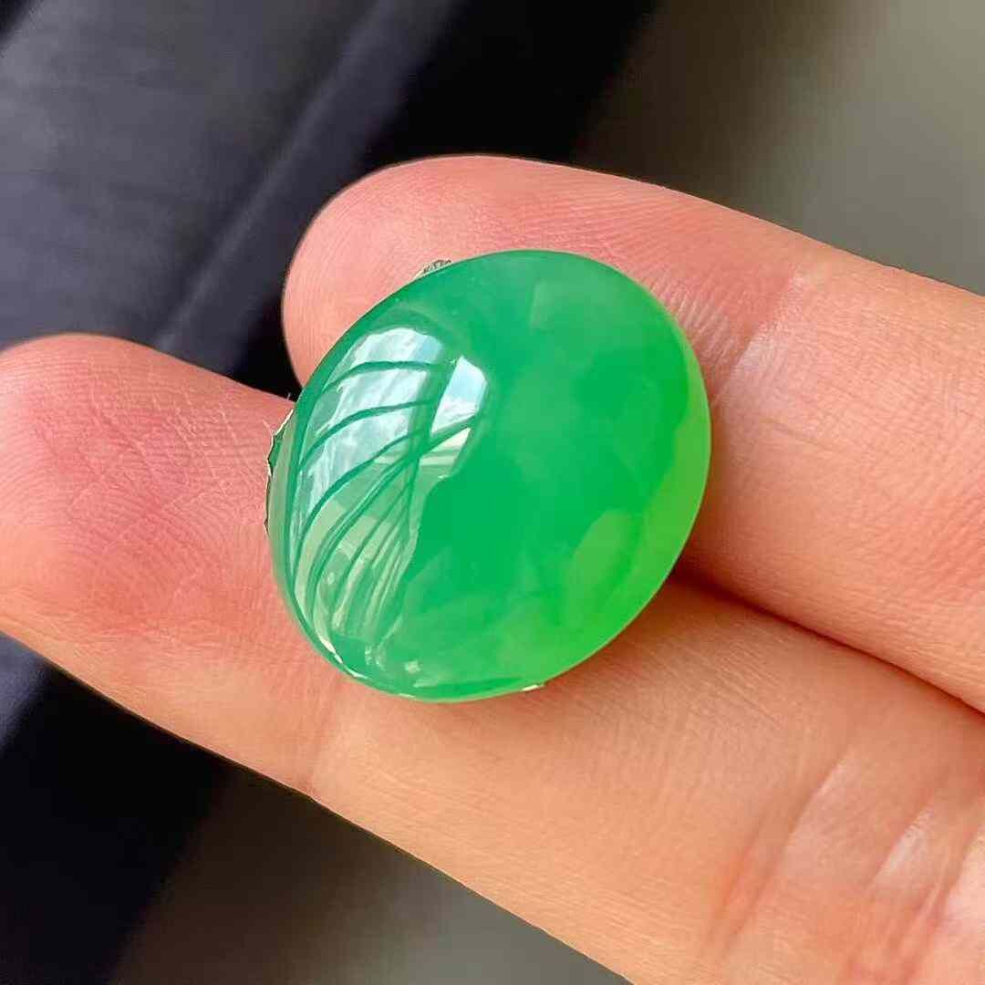 翡翠冰陽綠蛋面,天然翡翠A玉, 緬甸玉, Jade, Jadeite