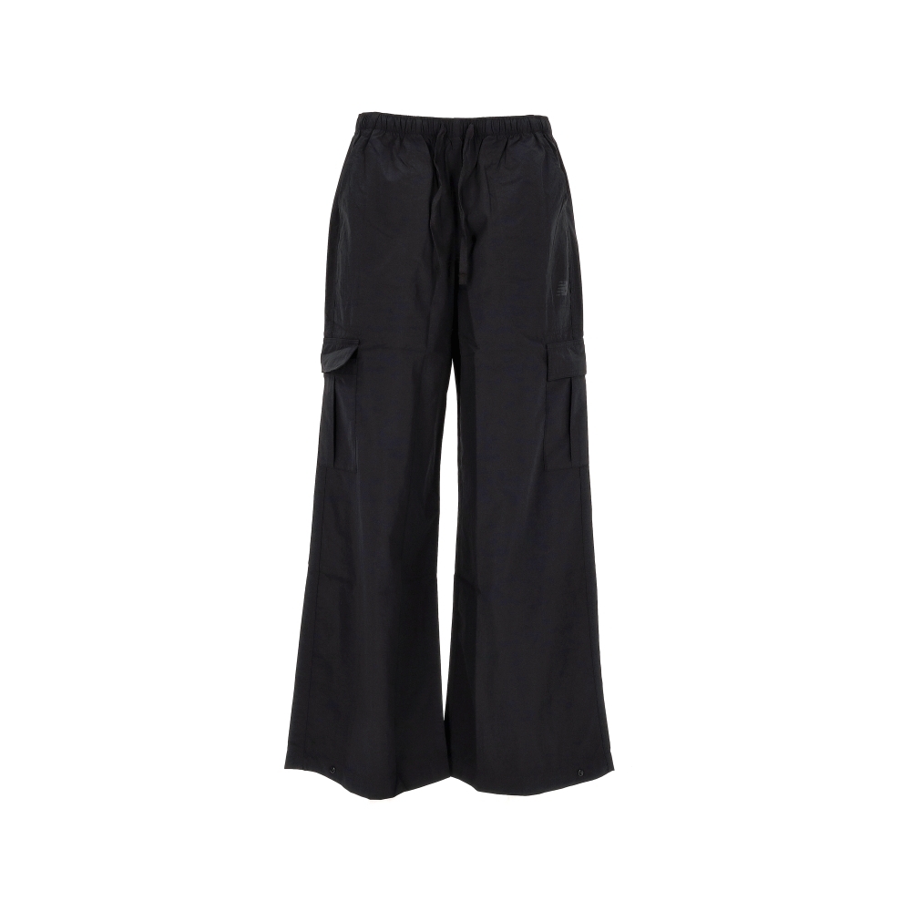 New Balance 女款 黑色 NB 平織 抽繩 工裝 口袋 長褲 AWP53504BK