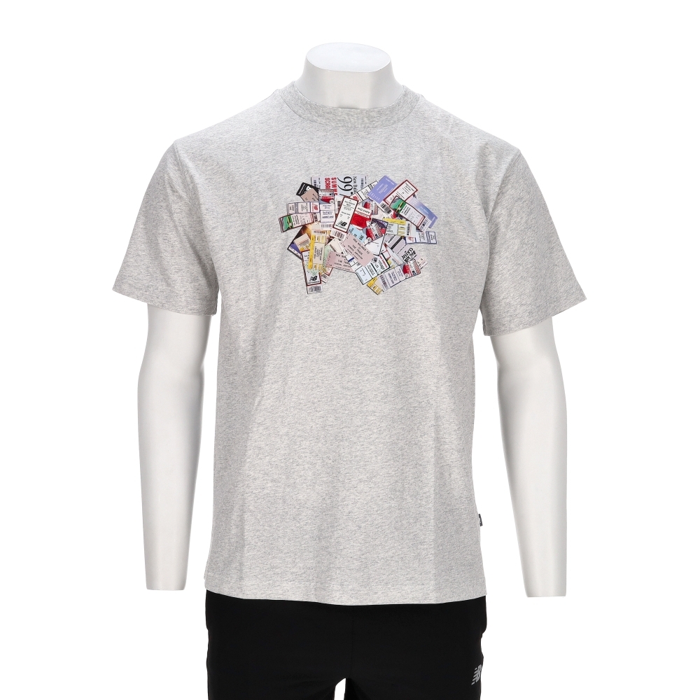 New Balance 男款 灰色 NB 美規 圖案 印花 休閒 短袖 MT53905AHH