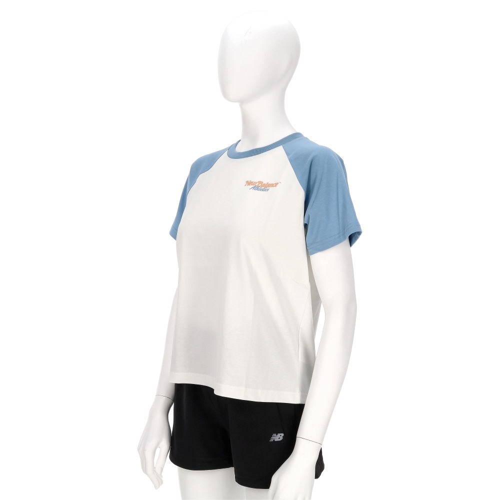 New Balance Sds 女款 白藍色 NB 亞規 拼接 撞色 短袖 AWT53317SIT