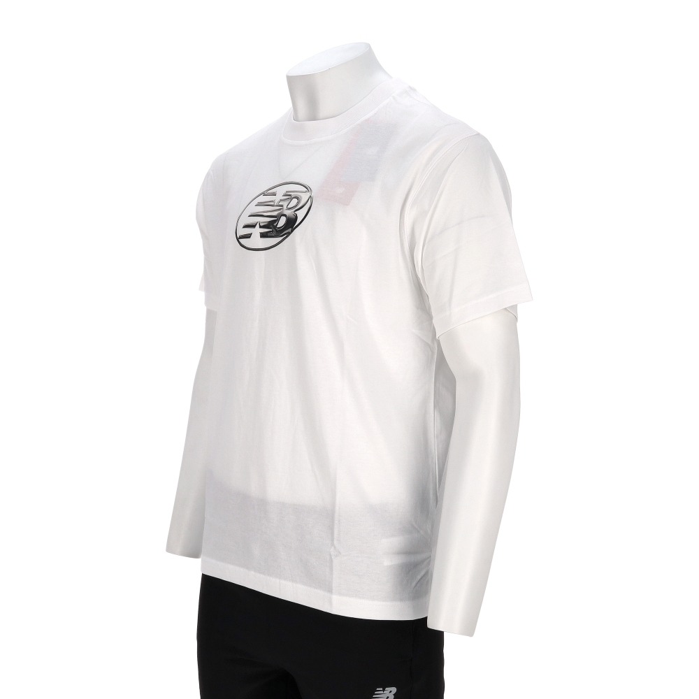 New Balance 男款 白色 NB Logo 印花 休閒 短袖 MT53949WT