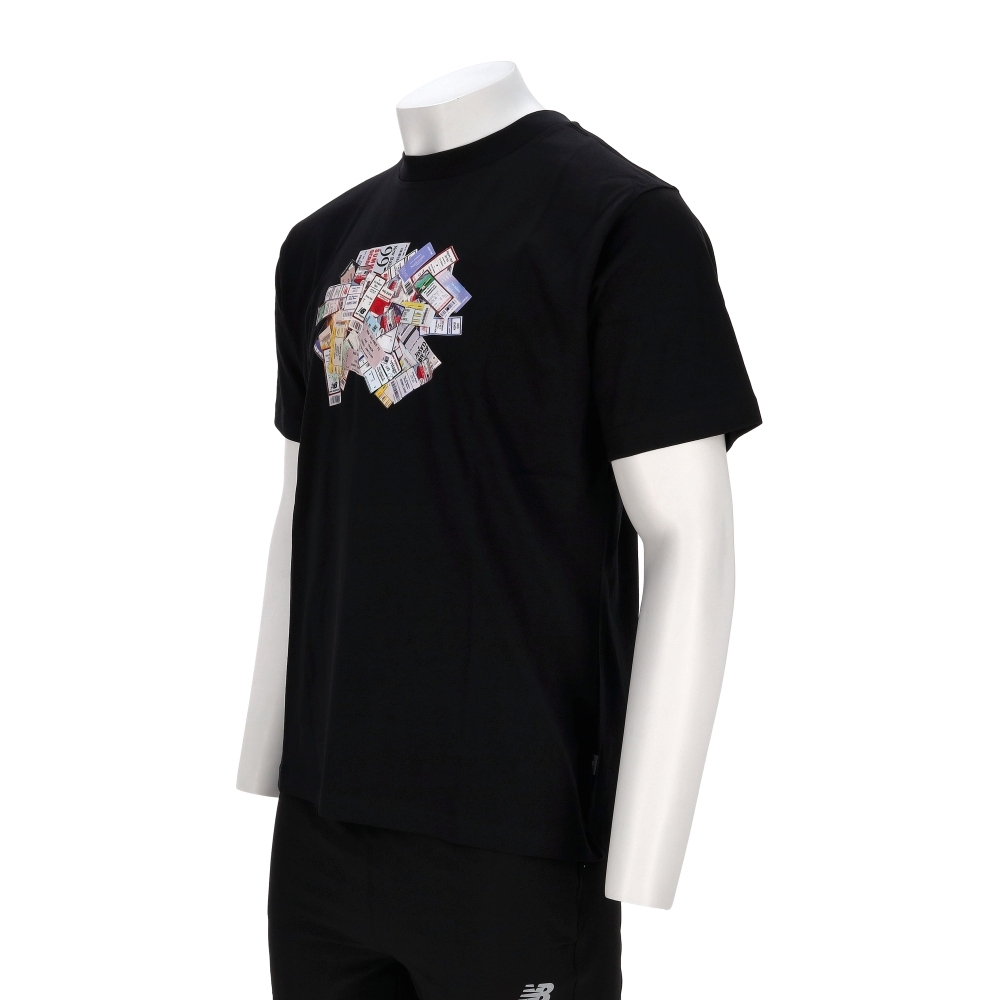 New Balance 男款 黑色 NB 美規 圖案 印花 休閒 短袖 MT53905BK