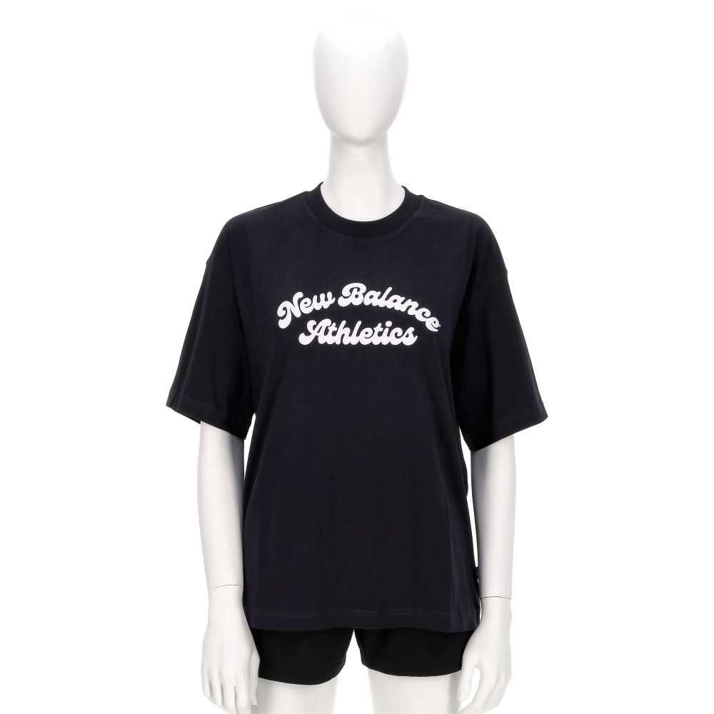 New Balance 女款 黑色 NB 美規 寬鬆 印花 休閒 短袖 WT53525BK
