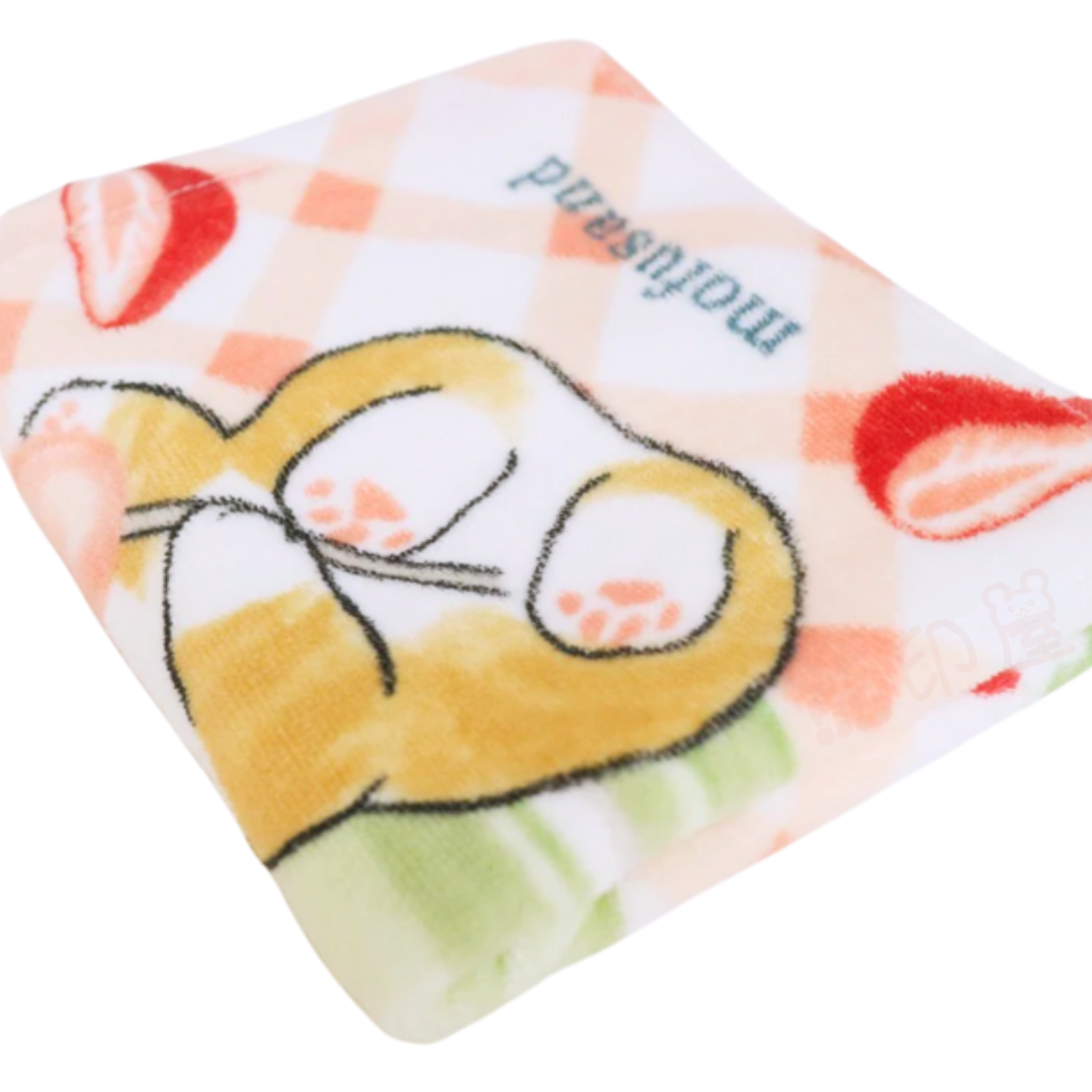 Mofusand馬卡龍草莓100%棉長毛巾