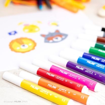 MILAN兒童超水洗彩色筆_粗筆桿12色7.5mm