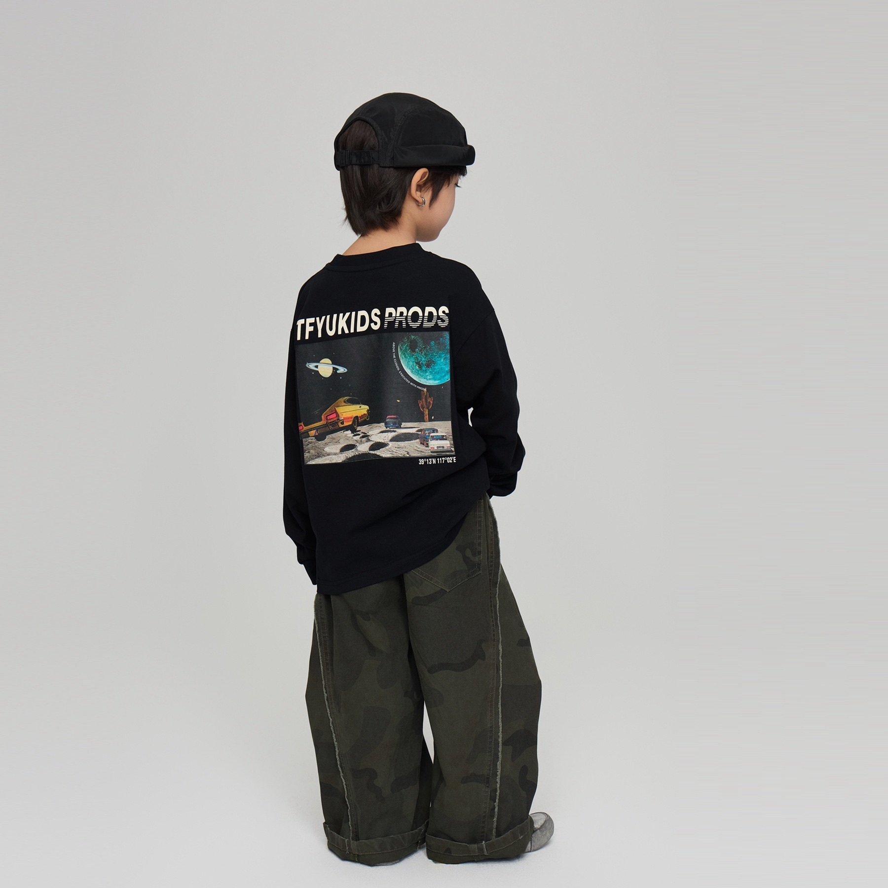 山系風長袖寬鬆上衣