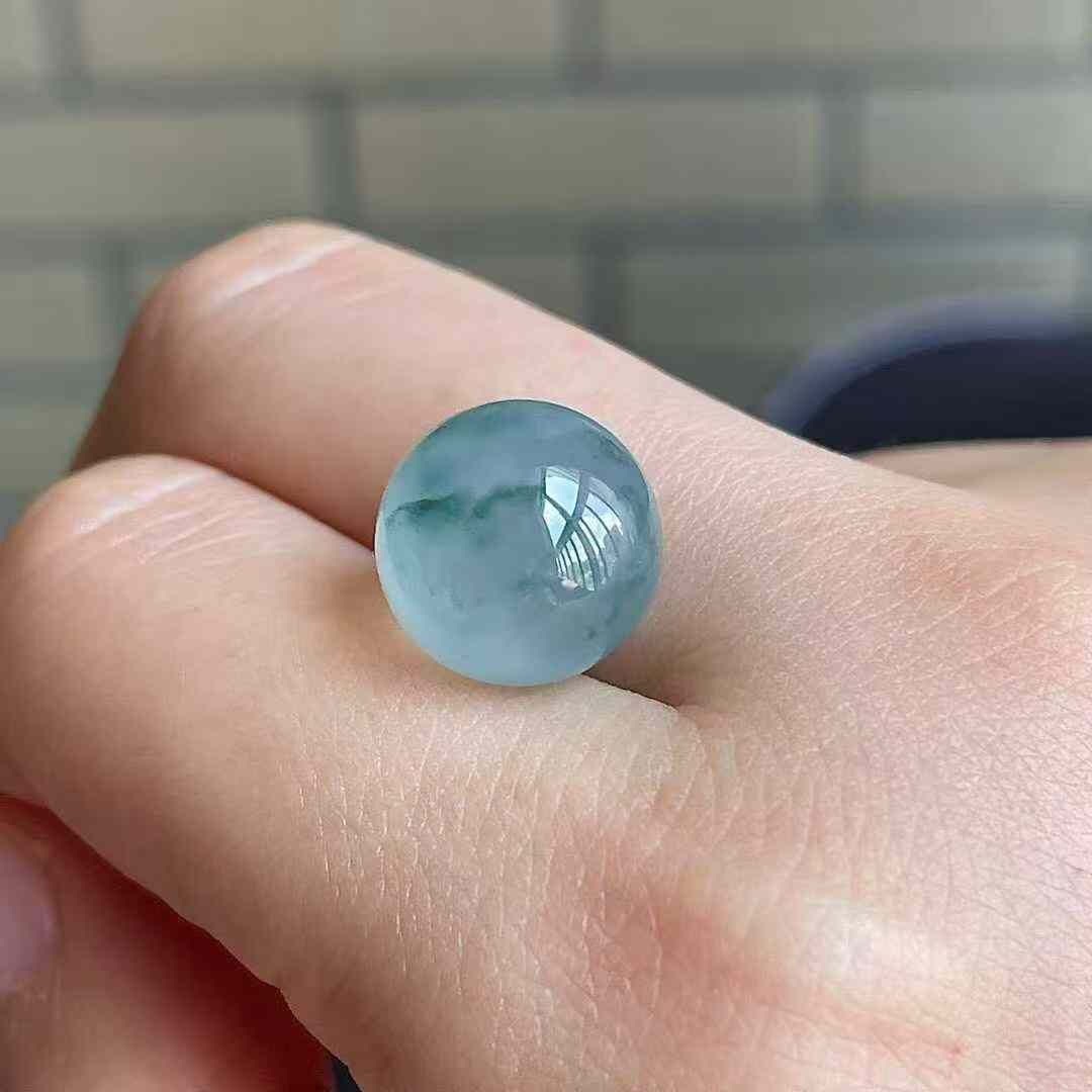 翡翠高冰飄花圓珠 (12mm直徑),天然翡翠A玉, 緬甸玉, Jade, Jadeite