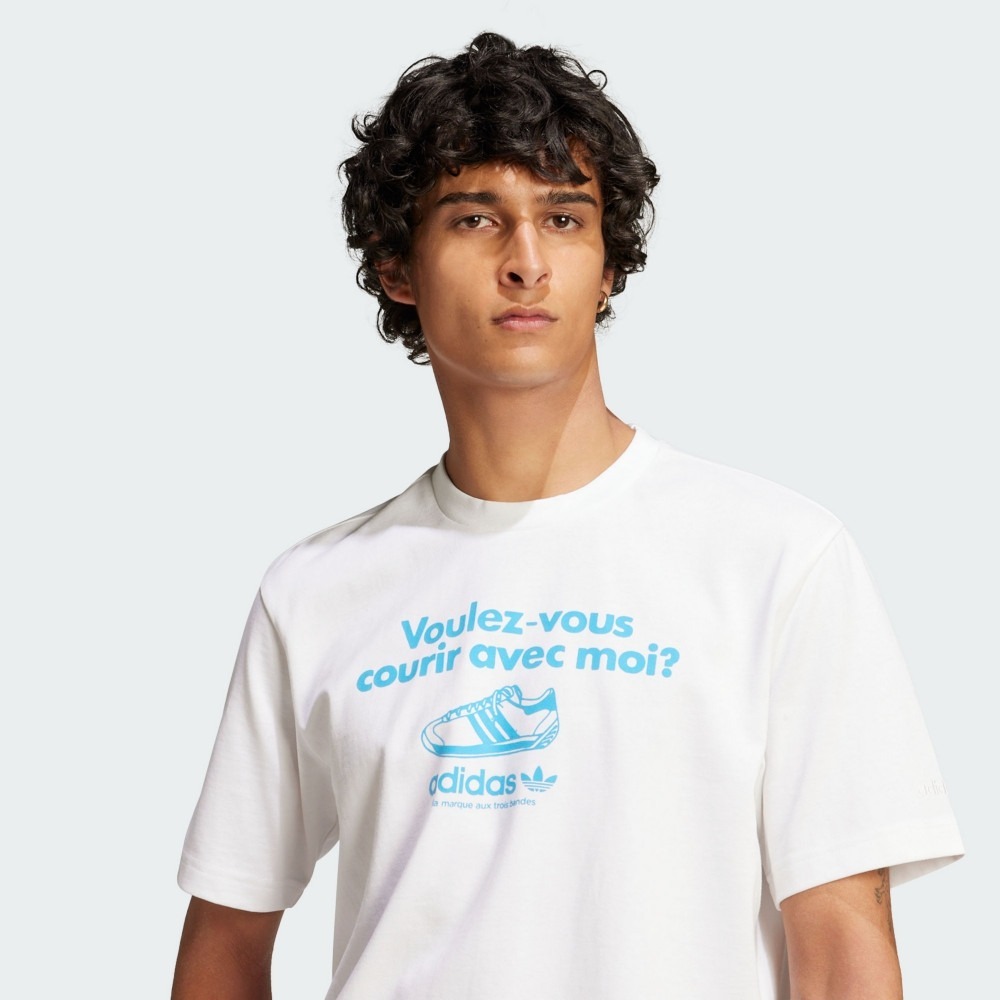 ADIDAS 短T GRFX TEE 白藍 休閒 棉質 短袖 男 JC8365