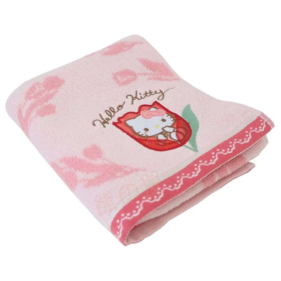 Hello Kitty鬱金香100%棉長毛巾