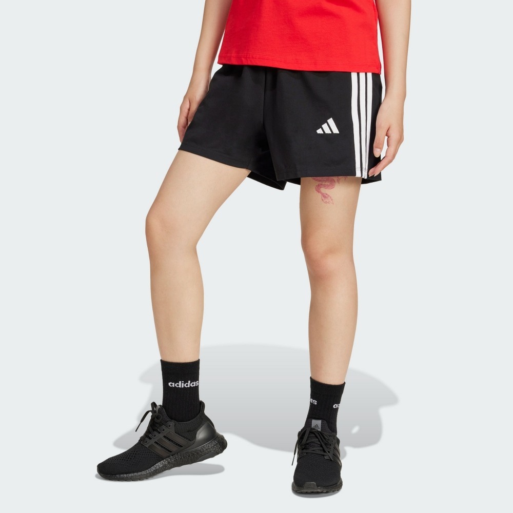 ADIDAS 短褲 ESSENTIALS 3-STRIPES 黑色 休閒短褲 女 JD0908