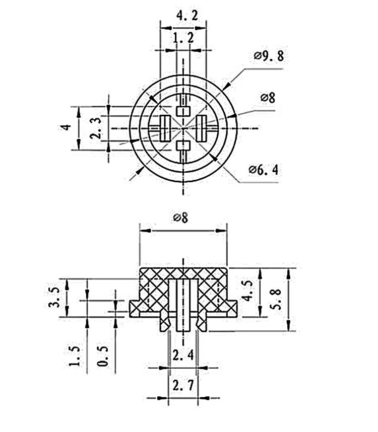 方頭按鍵帽,尺寸規格