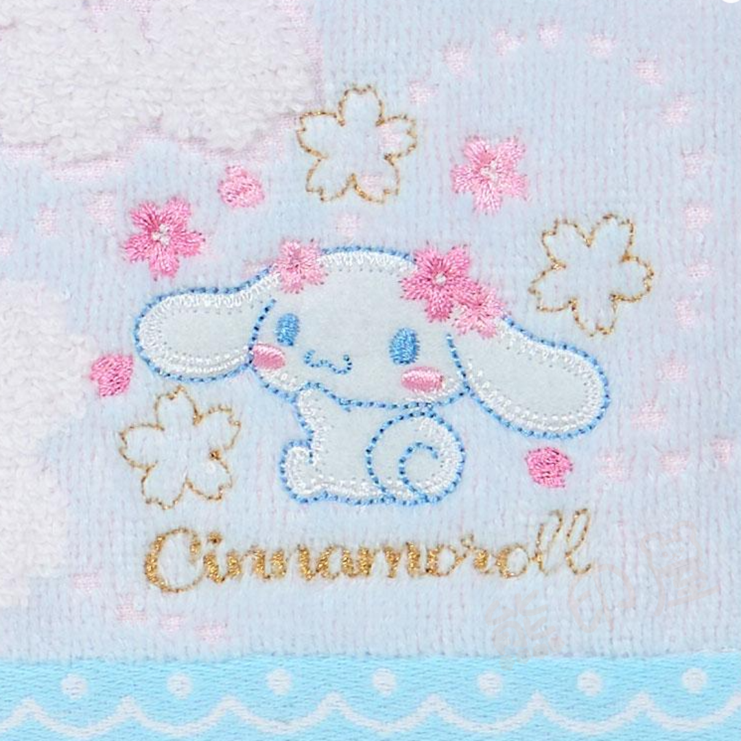 櫻花系列玉桂狗方形面巾100%棉毛巾