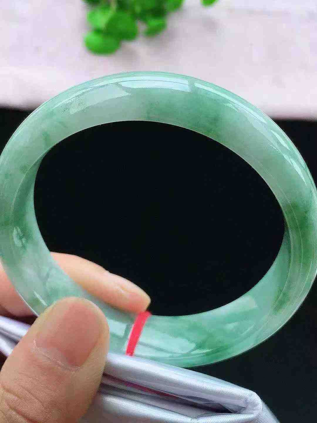 975856 58mm冰飄花正圈翡翠手鐲 (56-58)