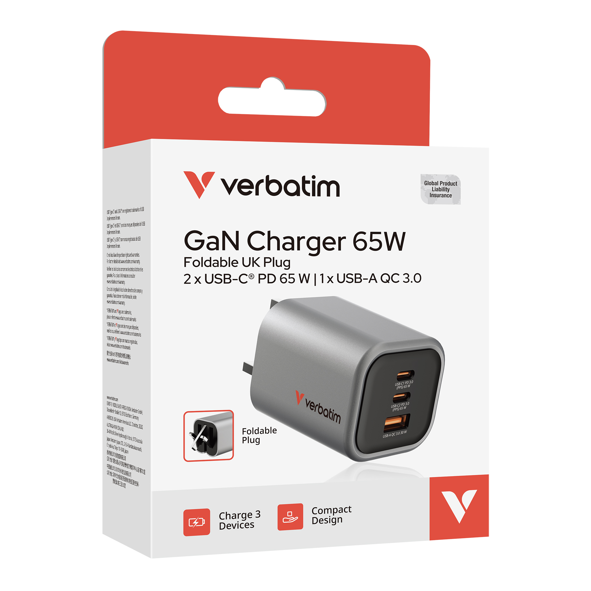 65W GaN 折疊式充電器 (英規插頭)