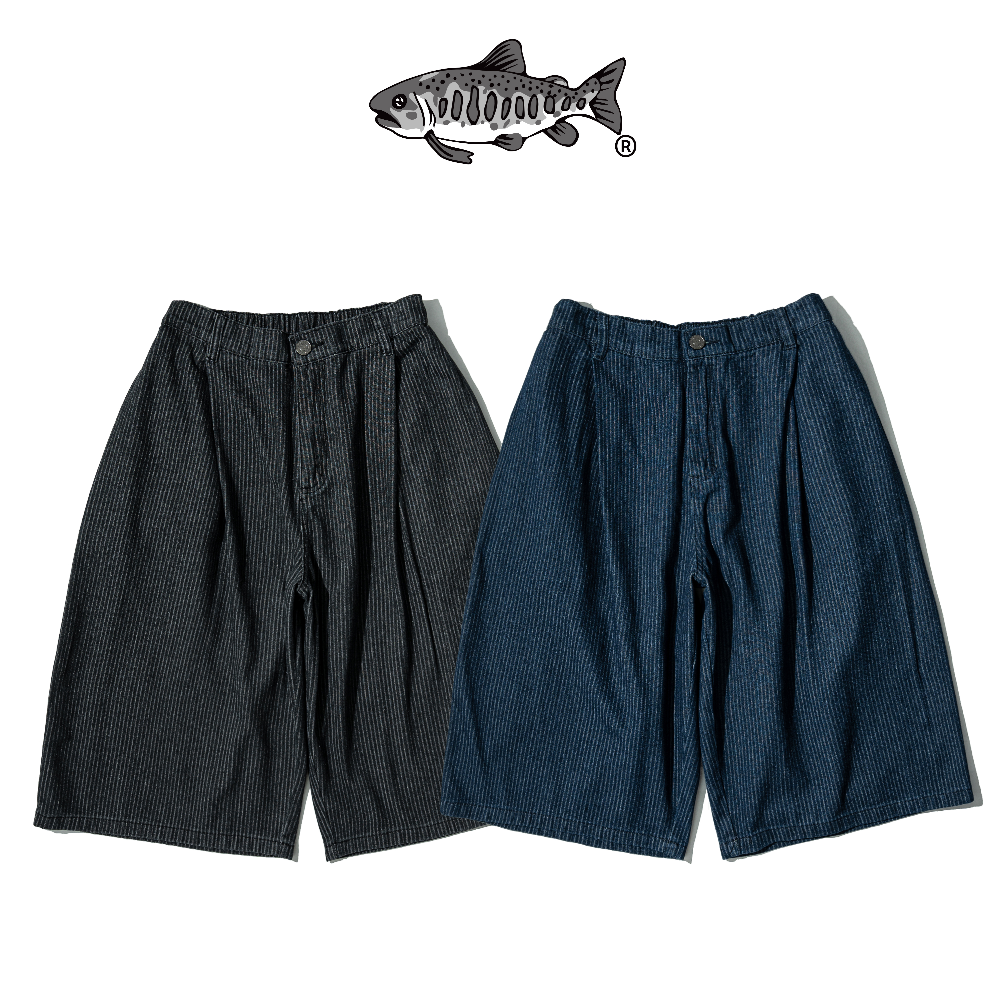 AGILITY Stripes Wide Leg Denim Jorts 寬版 直條紋 七分褲 [JS72]