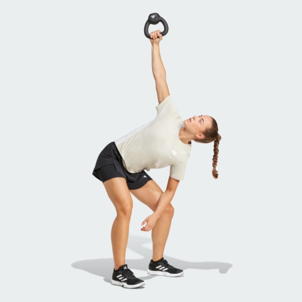 ADIDAS 短T WE 3S CREW TEE 米色 快排 基本款 短袖 女 JD6530