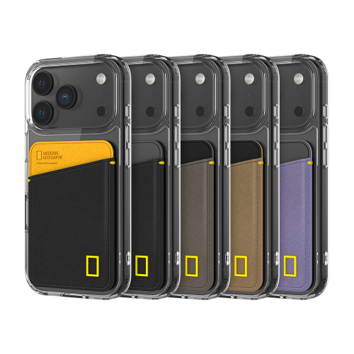 National Geographic - Card Pocket - iPhone 17 Case 國家地理 透明防撞插卡槽手機硬殼
