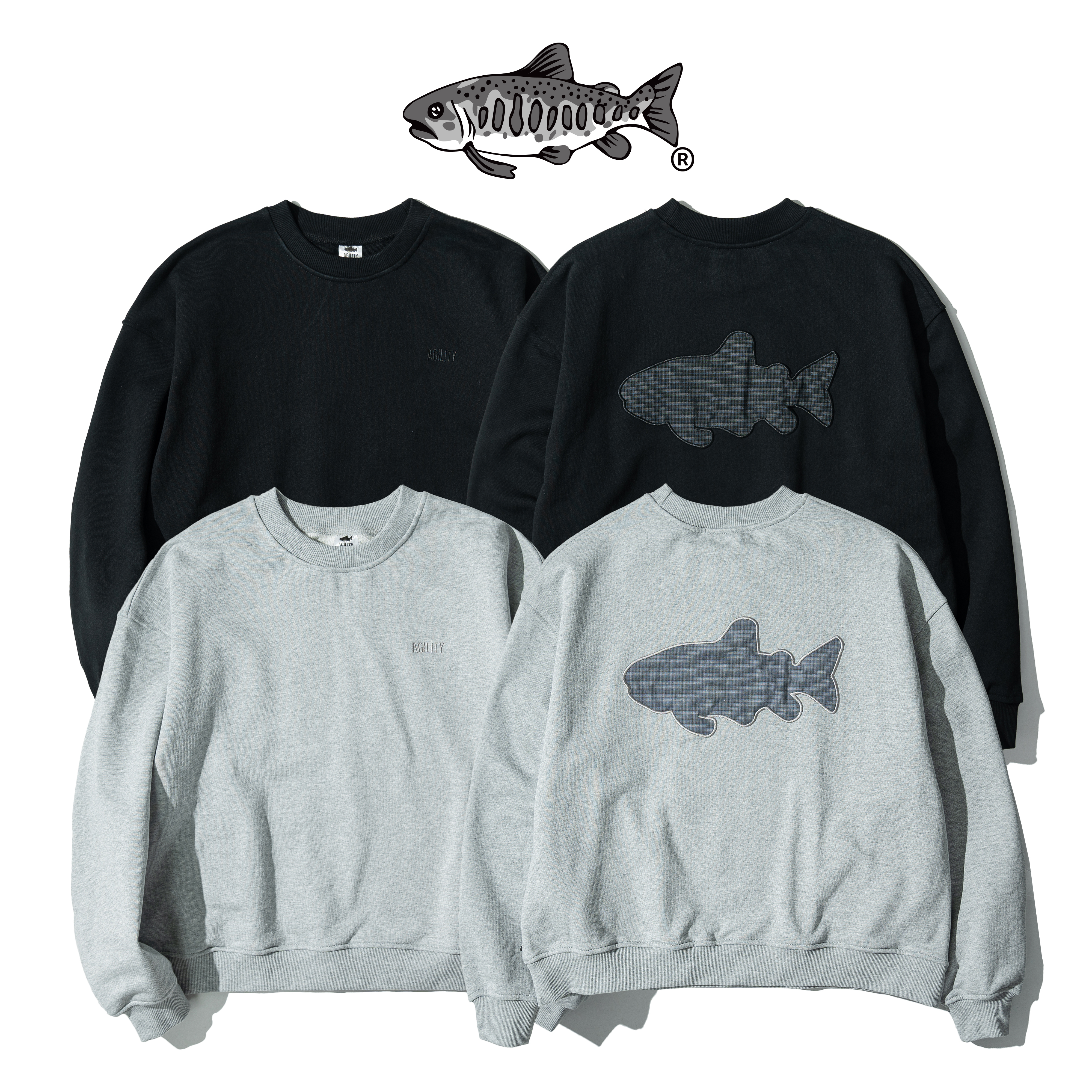 AGILITY Boxy Embroidered Sweater 寬短 刺繡大學Tee [SW01]