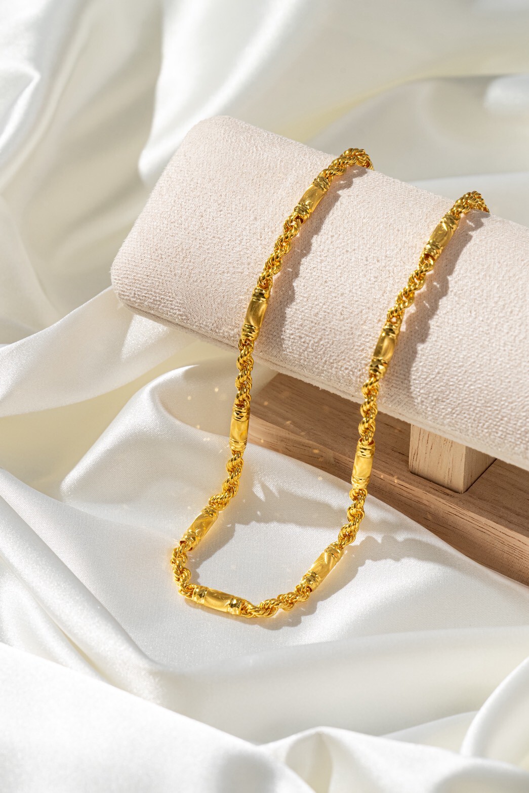 黃金麻花竹節鍊