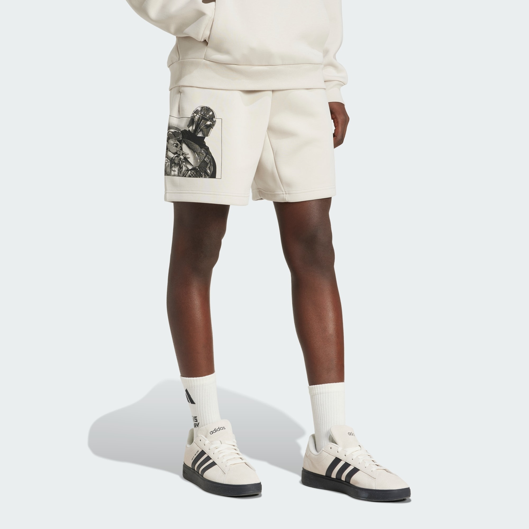 ADIDAS 短褲 STAR WARS 米白色 星際大戰 休閒短褲 男 JI5721