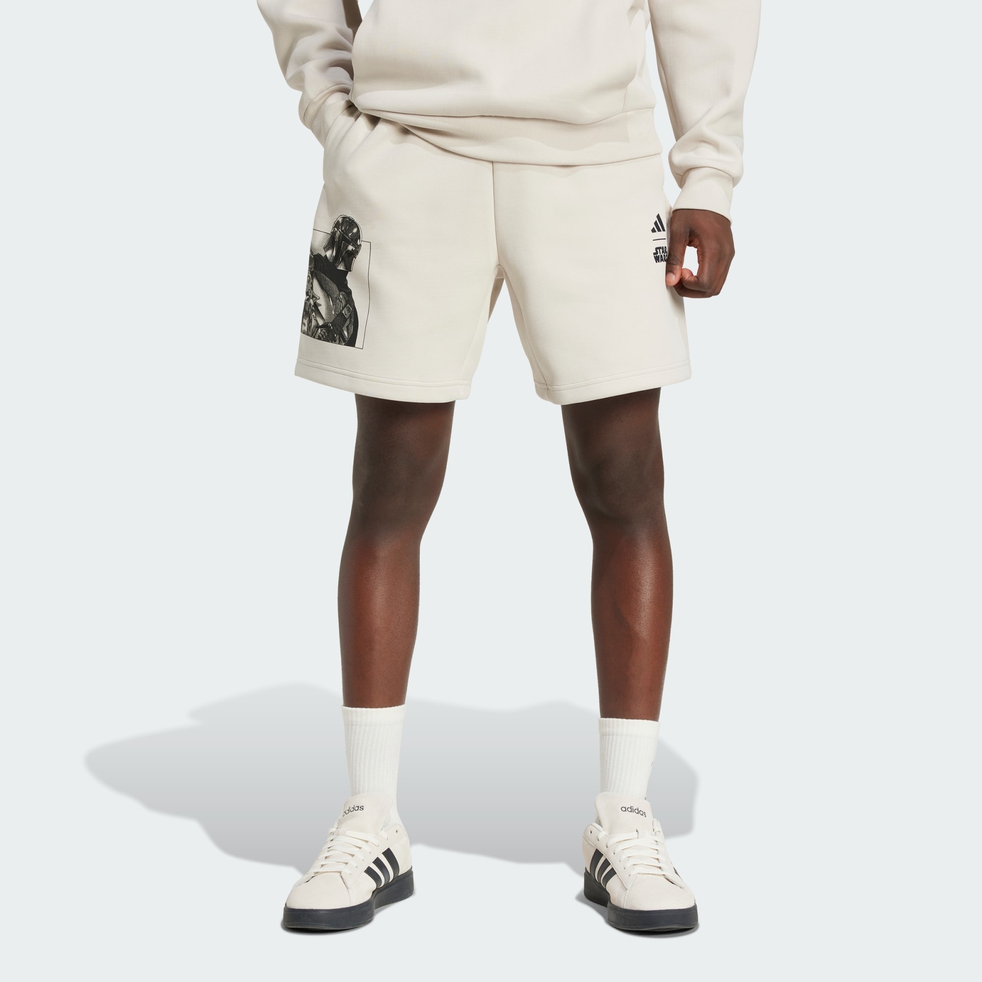 ADIDAS 短褲 STAR WARS 米白色 星際大戰 休閒短褲 男 JI5721