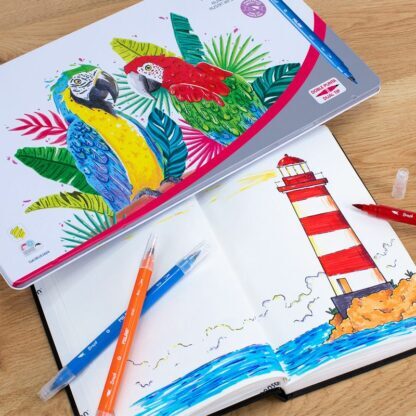 MILAN可水洗雙頭藝術彩繪筆24色_鐵盒精裝