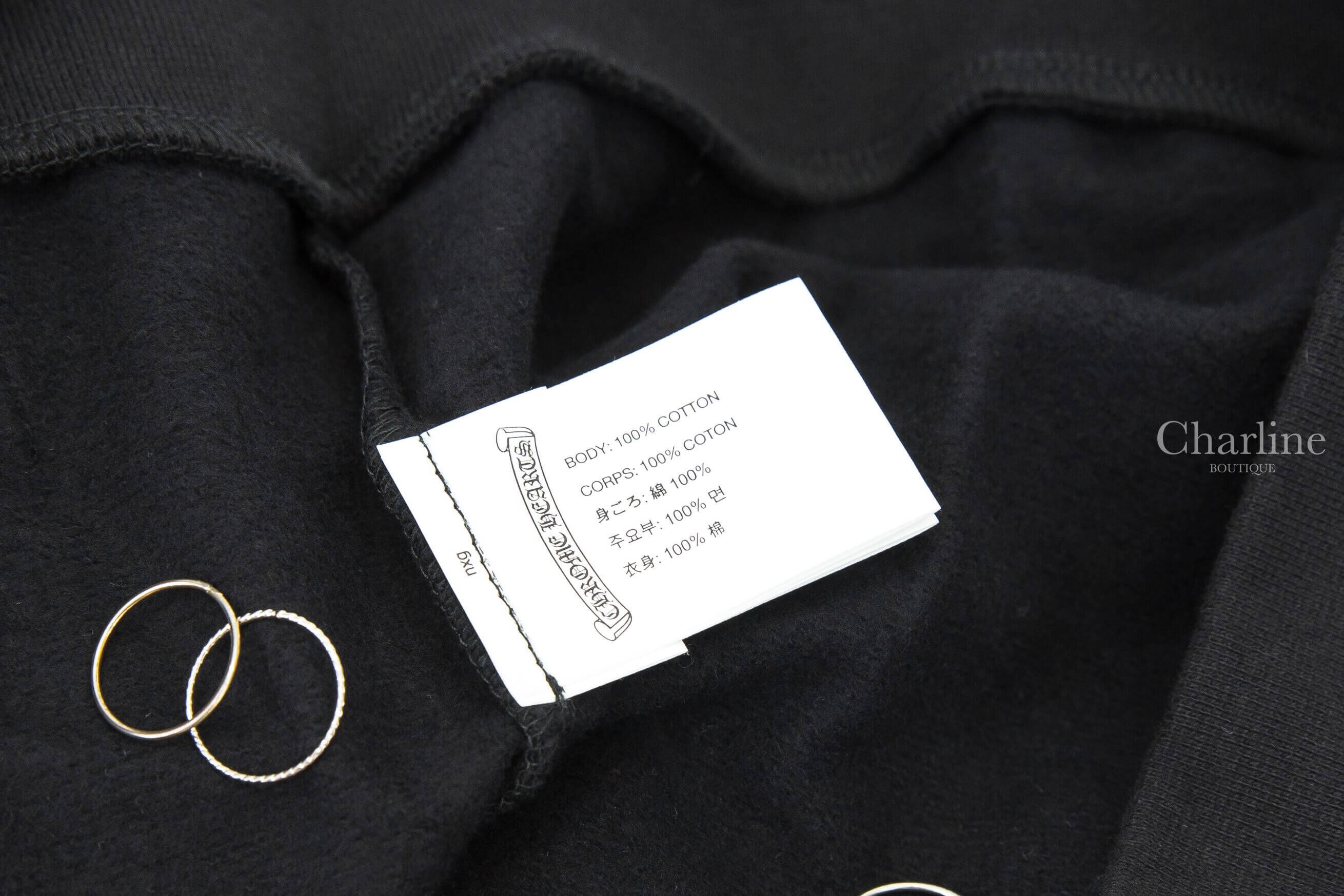 Chrome Hearts Jacket 黑色棉質白色圖騰藍舌頭印花長袖連帽外套-Charline Boutique 精品代購