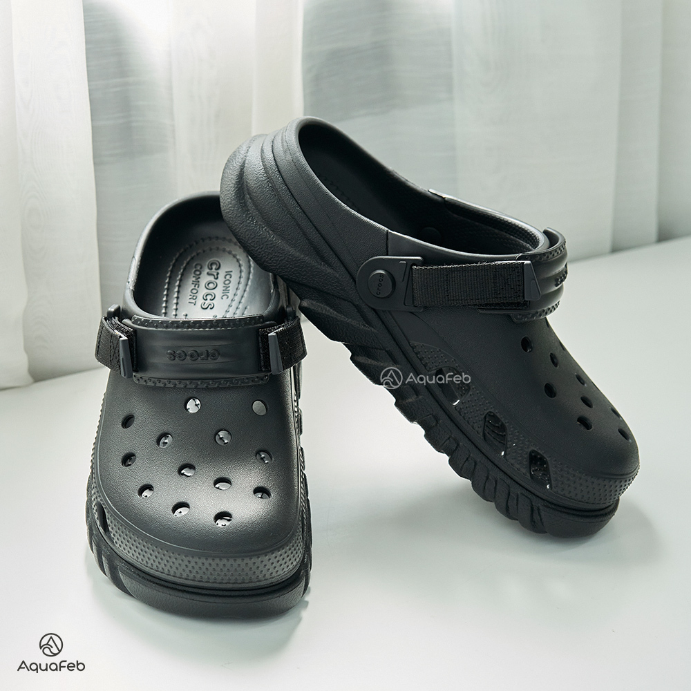 Crocs Duet Max II Clog 男鞋 女鞋 黑色 渦輪克駱格 魔鬼氈 可調節 涼拖鞋 208776001