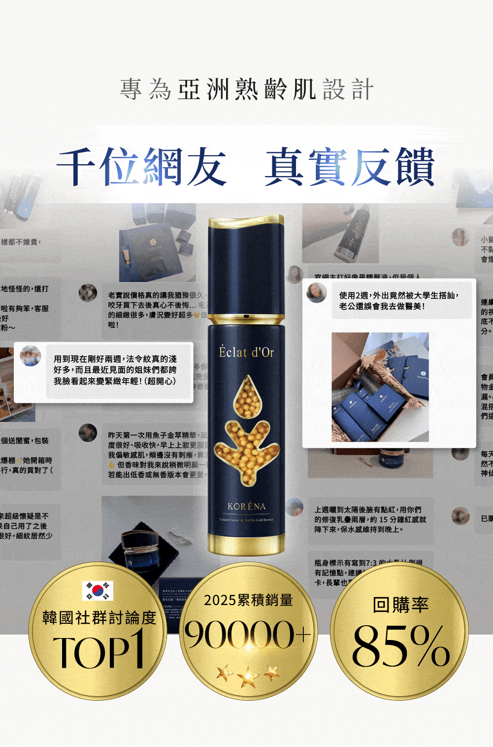 專為亞洲熟齡肌設計『千位網友真實反饋』