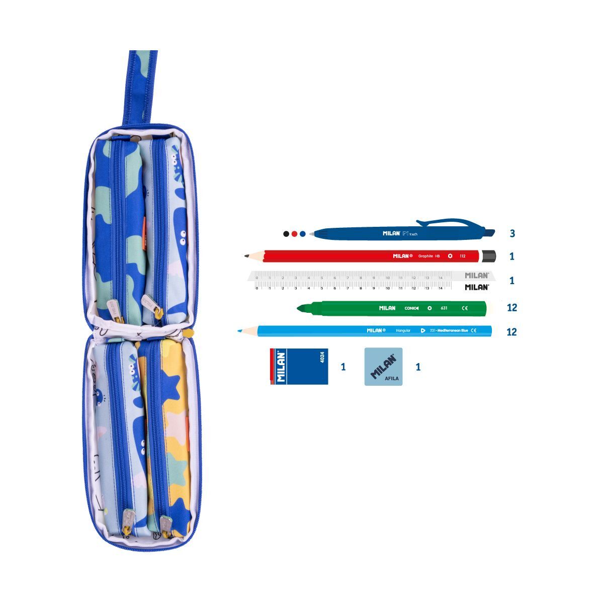 MILAN隨行畫筆袋著走_海洋同樂會(4口)