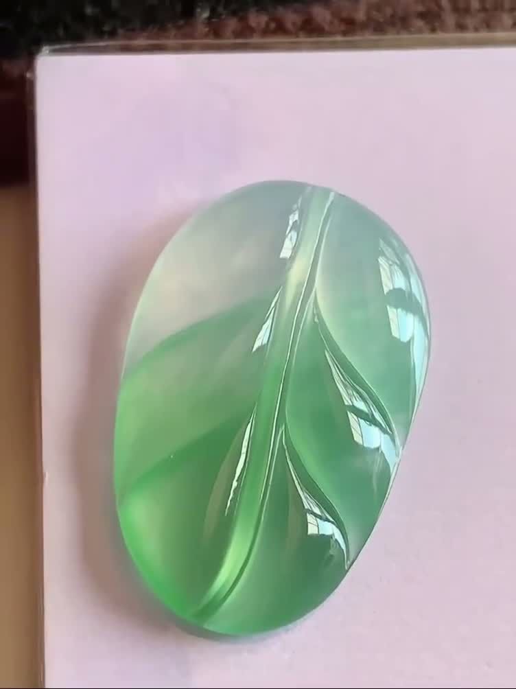 翡翠高冰綠葉子,天然翡翠A玉, 緬甸玉, Jade, Jadeite