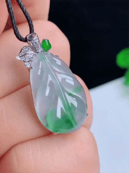 97576 翡翠高冰飄綠葉子