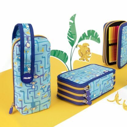 (金屬色鉛筆款)MILAN隨行畫筆袋著走_頑皮香蕉迷宮(3層式)