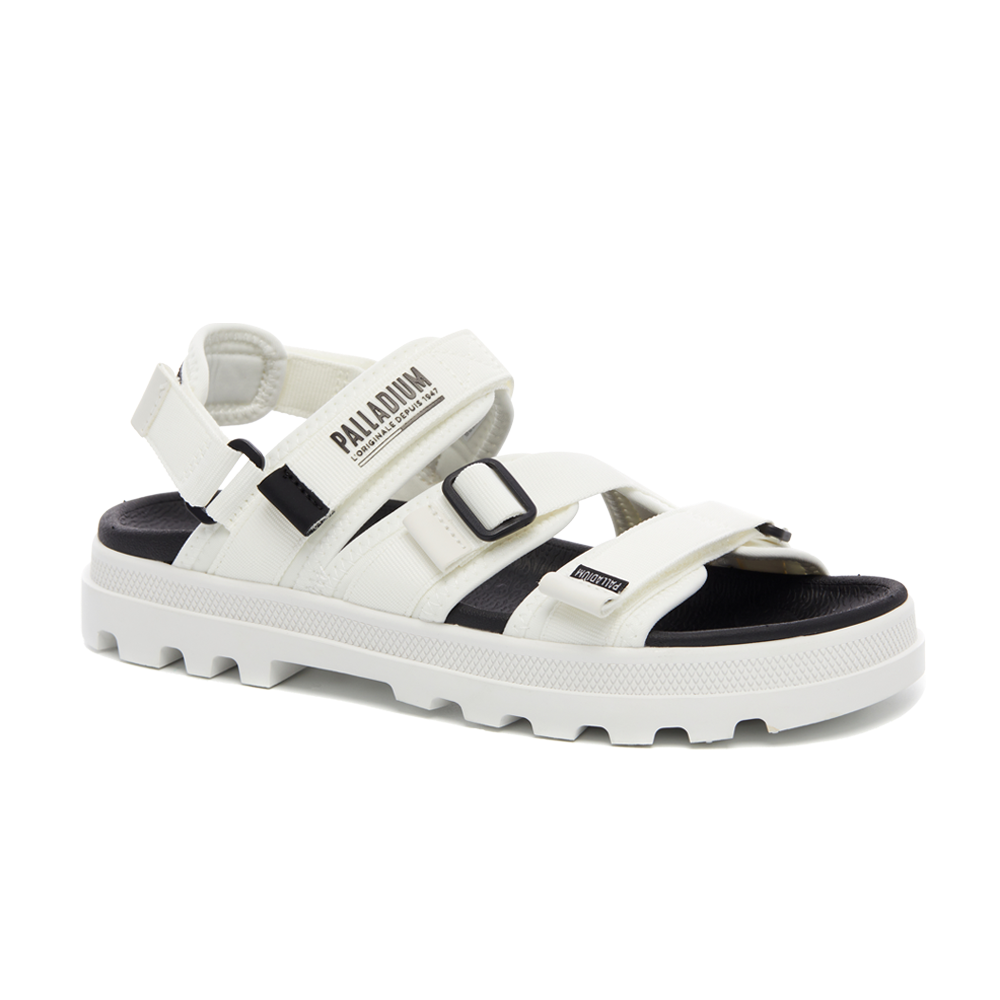 男女鞋 PALLADUNE SPORT 白色 沙漠金 橡膠 耐磨 可調節 魔鬼氈 涼拖鞋 涼鞋【78585】