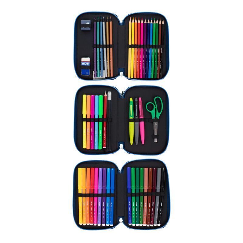 (金屬色鉛筆款)MILAN隨行畫筆袋著走_調色盤系列_粉(3層式)