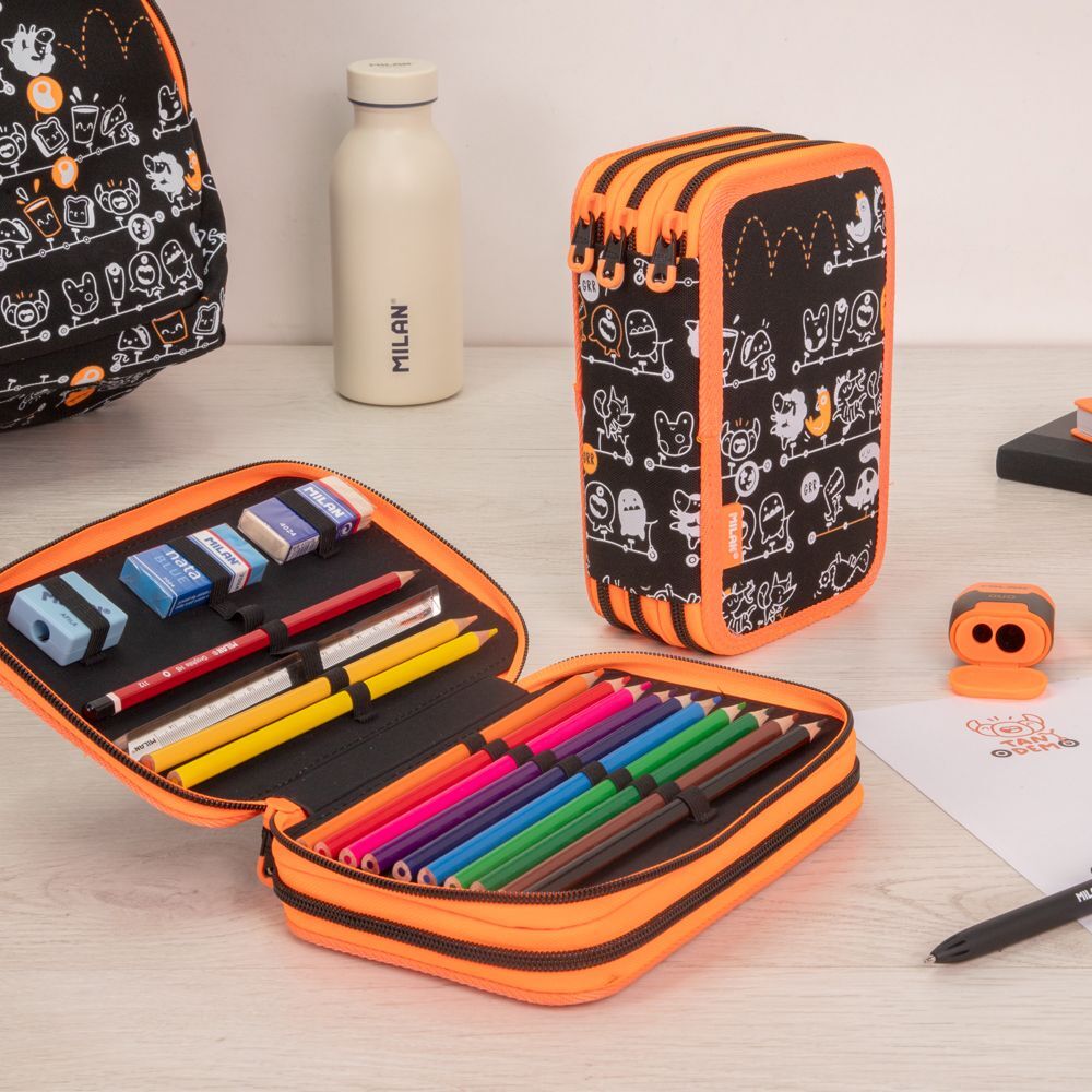 (金屬色鉛筆款)MILAN隨行畫筆袋著走_協力車小夥伴(3層式)