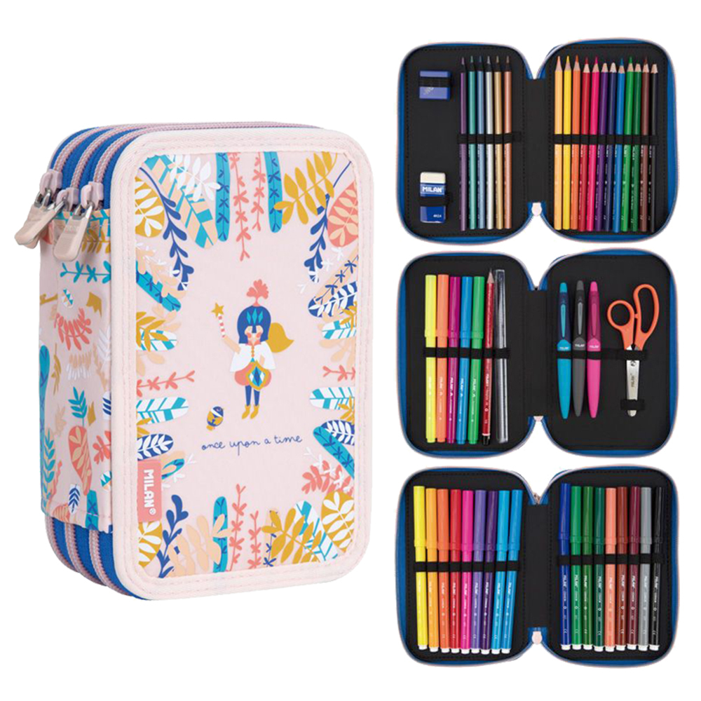 (金屬色鉛筆款)MILAN隨行畫筆袋著走_故事森林(3層式)