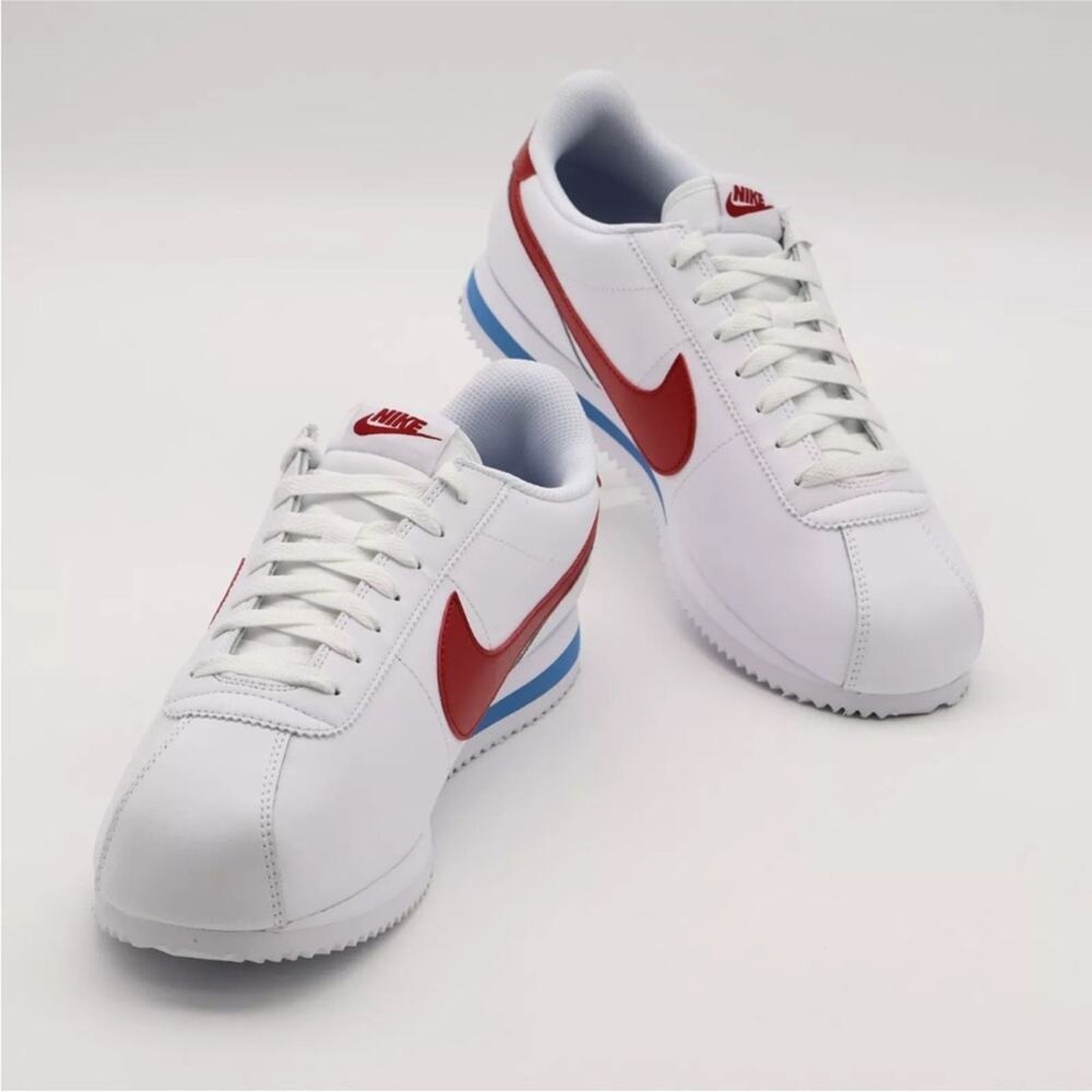 NIKE 休閒鞋 W CORTEZ 白藍紅 經典 皮革 阿甘鞋 女 DN1791-108