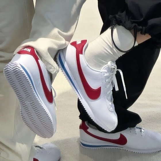 NIKE 休閒鞋 W CORTEZ 白藍紅 經典 皮革 阿甘鞋 女 DN1791-108